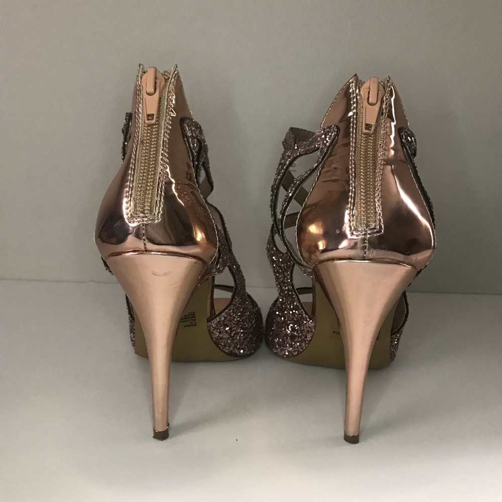 Betsey Johnson Raqui rose gold glitter heels size 7.5 - Picture 4 of 11